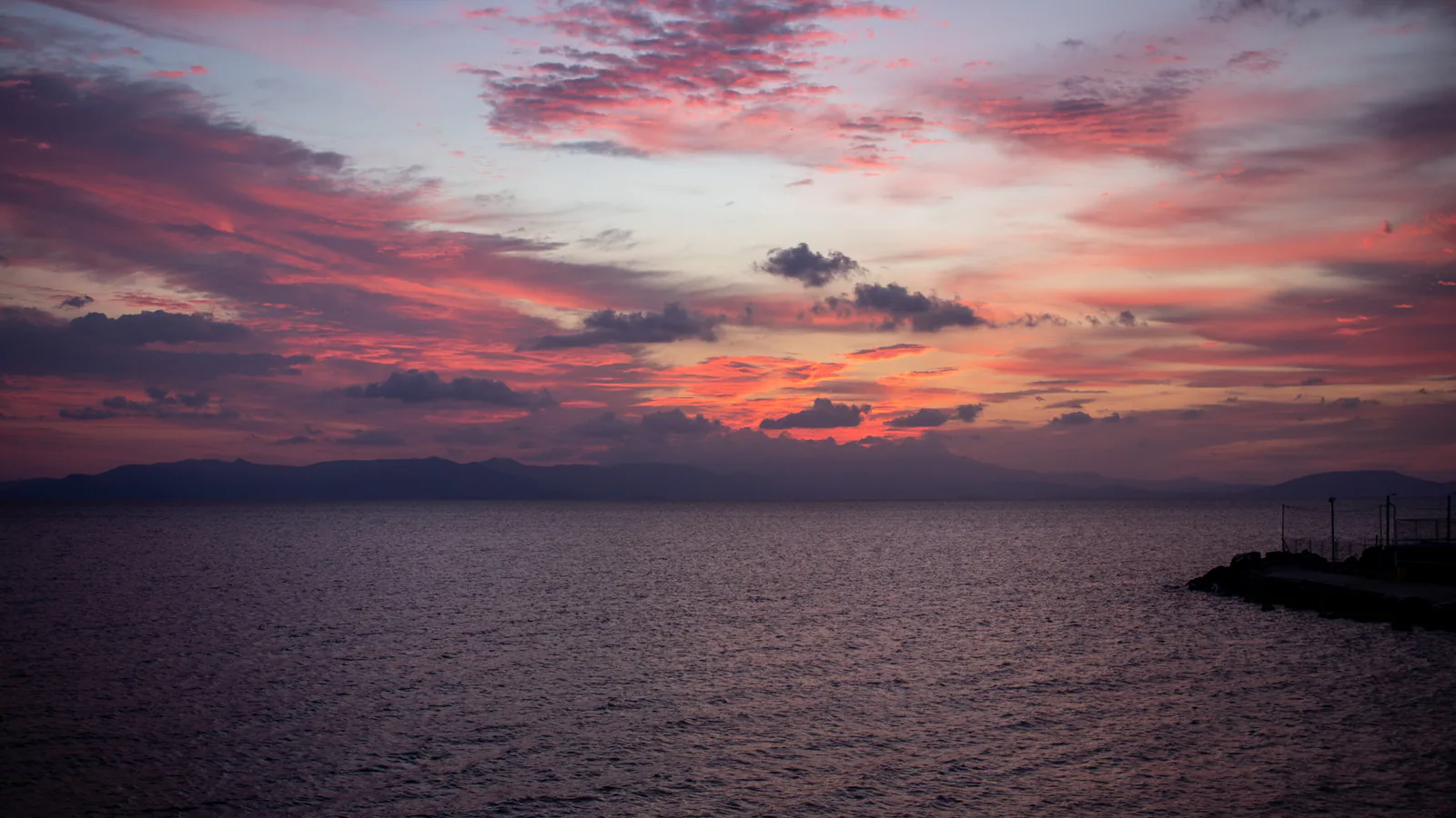 Sunset light across the sea