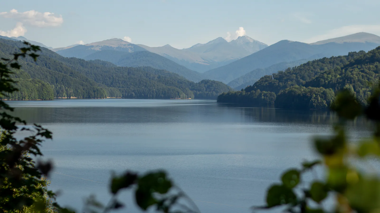 Mountain peaks reflected in a lake